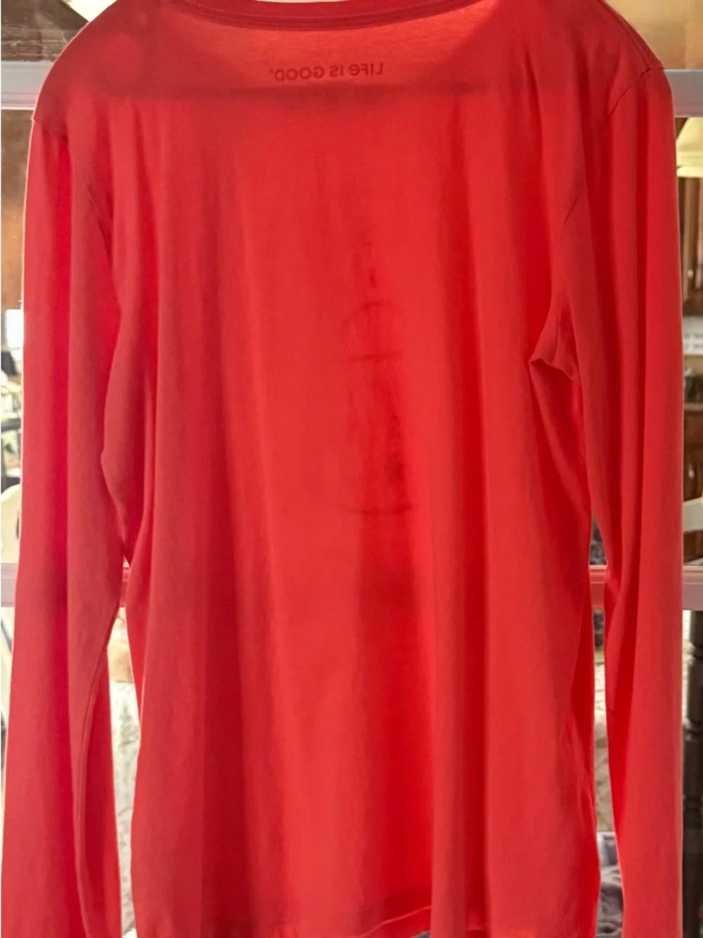 Life Is Good Coral Short Sleeve Tee with Script Patch - Picture 4 of 6